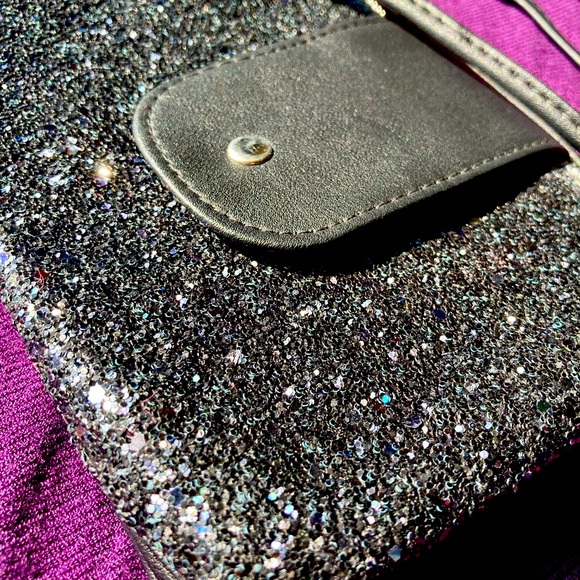 Wild Fable Black Glitter Crossbody Mini Purse - Picture 2 of 8
